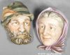 Old Country Couple Head Plaques - 5238