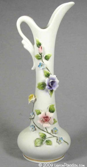 White Ewer-Style Vase with Roses - 2447