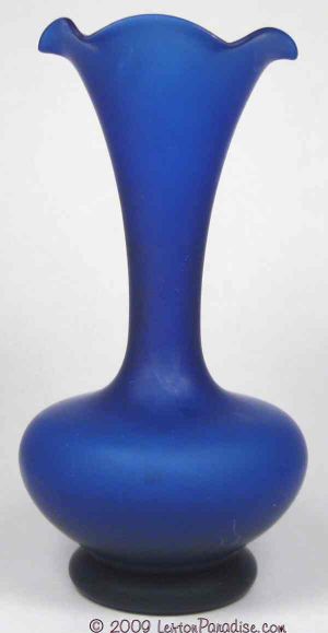 Cobalt Blue Satin Glass Vase