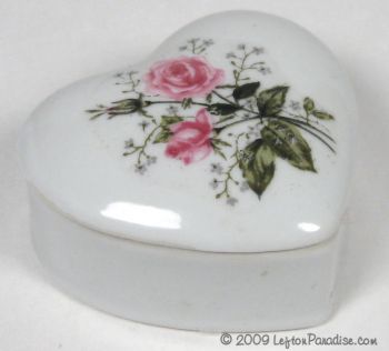French Rose Heart-Shaped Trinket Box - 3395