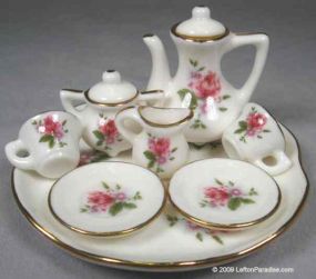Miniature Tea Set, Rose - 10654