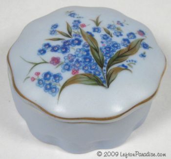Blue Trinket Box with Forget-Me-Nots - 8227
