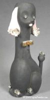 Poodle Vase, Black with Rhinestones